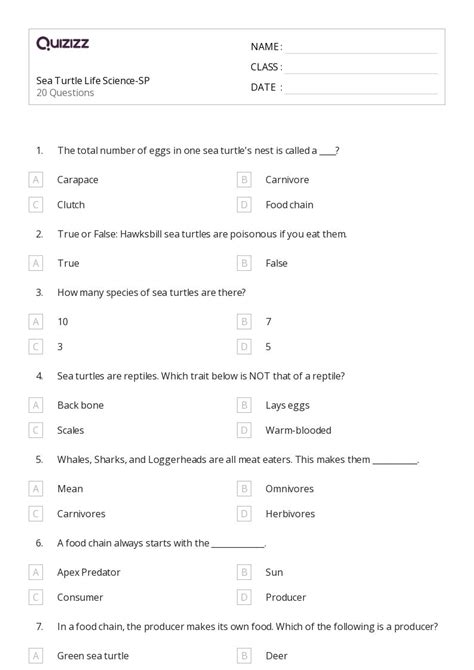 Printable Starting Second Grade Quiz