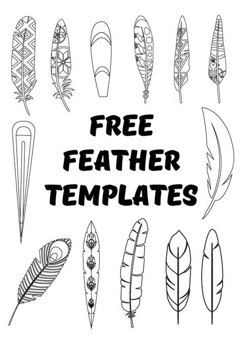 Printable Stencils Feathers