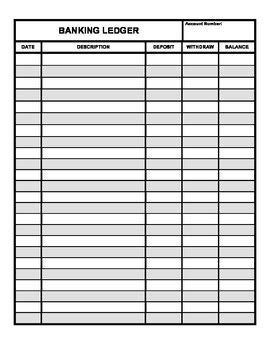 Printable Student Banking Log