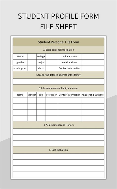 Printable Student Profile Template: Tips And Tricks