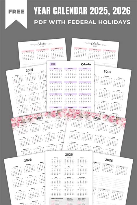 Printable Student Year Calendar