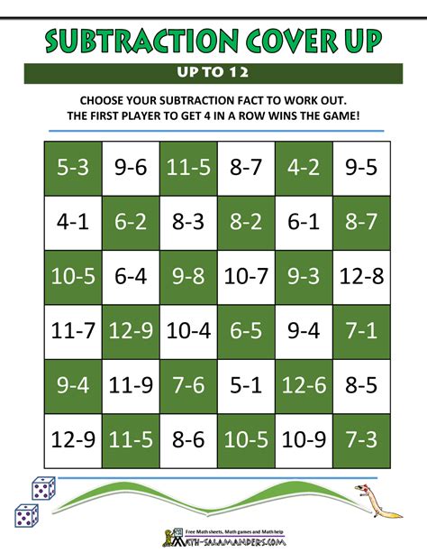 Printable Subtraction Games