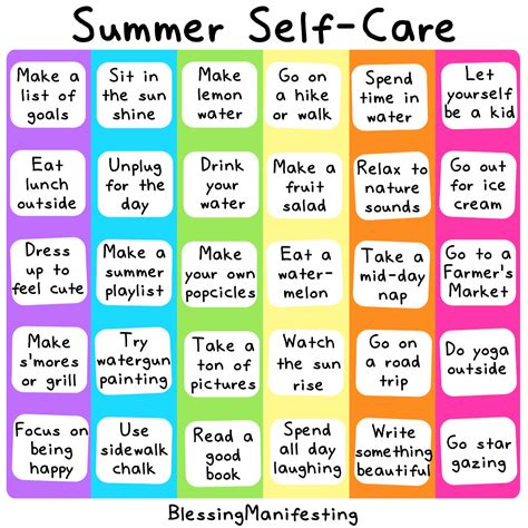 Printable Summer Self Care