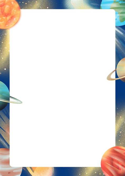Printable Sun Note Paper Printable Outer Space Note Paper
