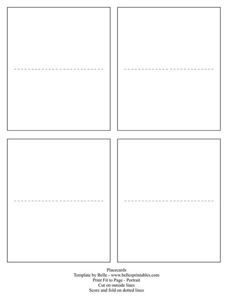 Printable Table Name Card Template