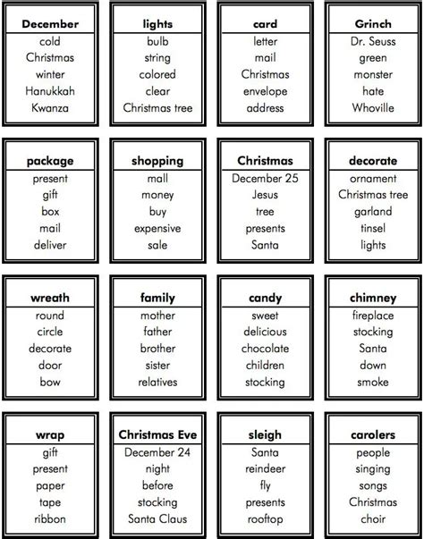 Printable Taboo Cards Free
