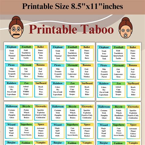 Printable Taboo Cards Pdf
