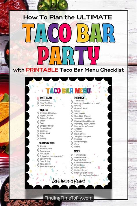 Printable Taco Bar Menu