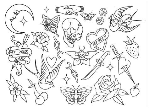 Printable Tattoo Flash Outlines