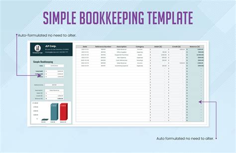 Printable Template Simple Bookkeeping