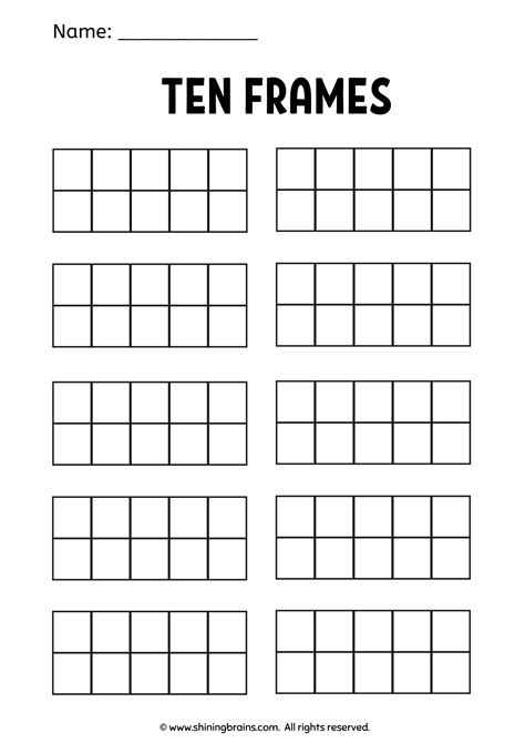 Printable Tens Frames With Dots