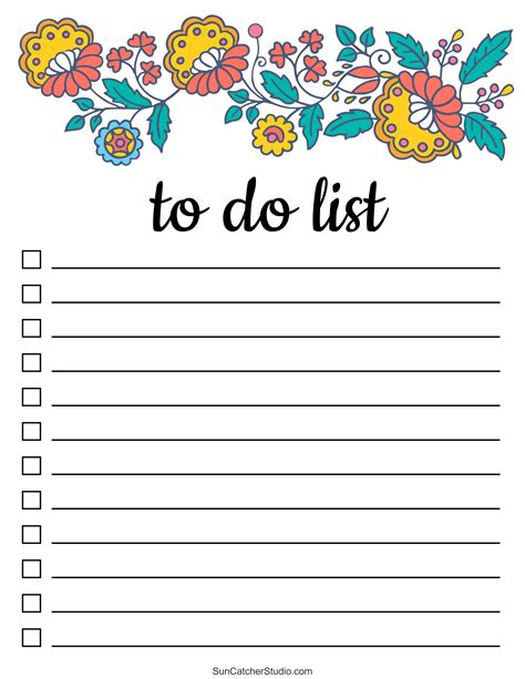 Printable Things To Do Worksheet