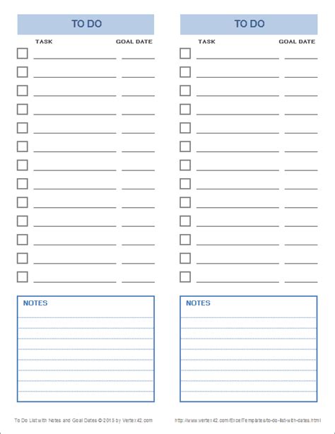 Printable To Do List With Due Dates