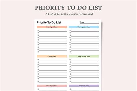 Printable To Do List With Priority And Notes Section