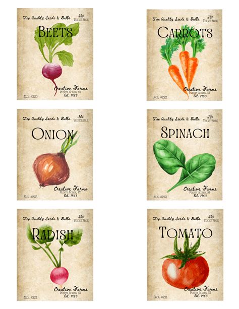 Printable Tomato Seed Packets