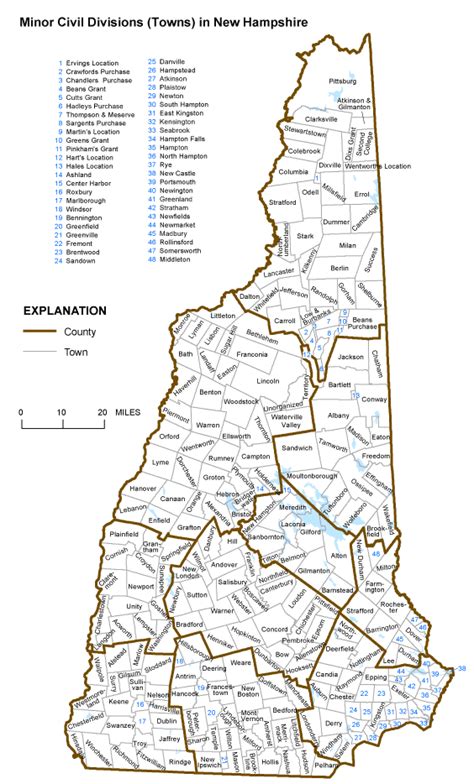 Printable Town Map Of Nh