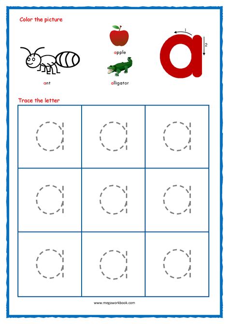 Printable Trace Lower Case A