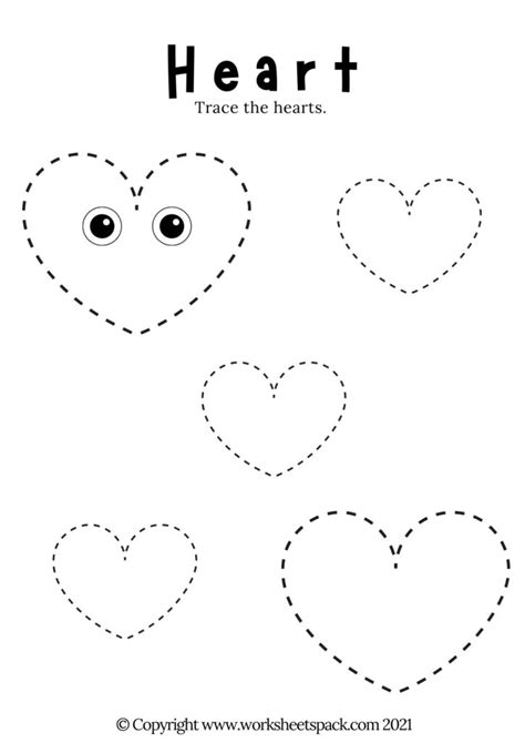 Printable Trace The Heart Shape