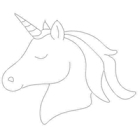 Printable Tracing Unicorn Head Template