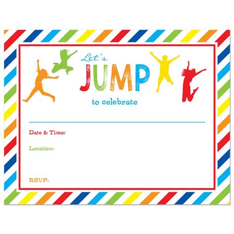Printable Trampoline Party Invitation Template