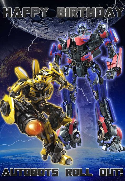 Printable Transformer Birthday Card