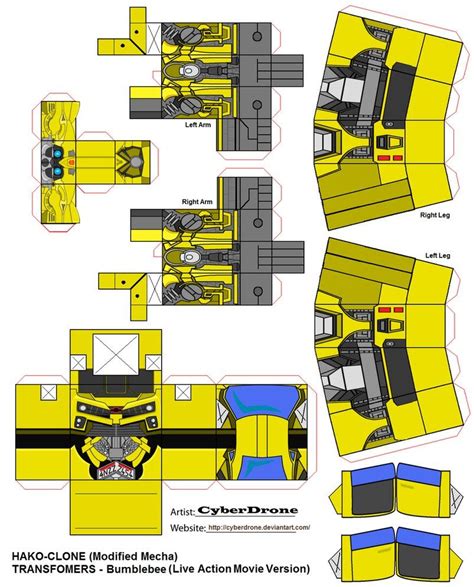 Printable Transformers Bumblebee Template