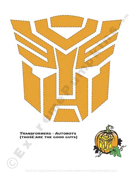 Printable Transformers Pumpkin Stencil
