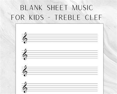 Printable Treble Clef Blank Sheet