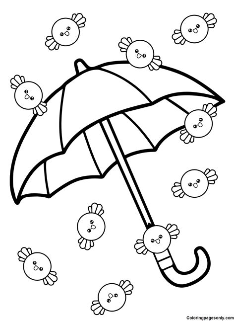 Printable Umbrella Coloring Page
