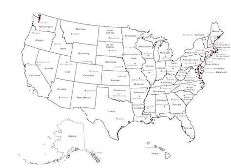 printable us map with state capitals printable template