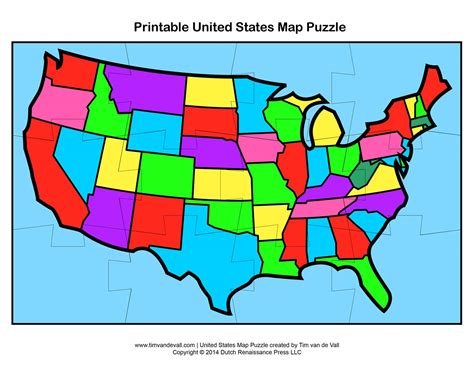Printable Usa Map Puzzle