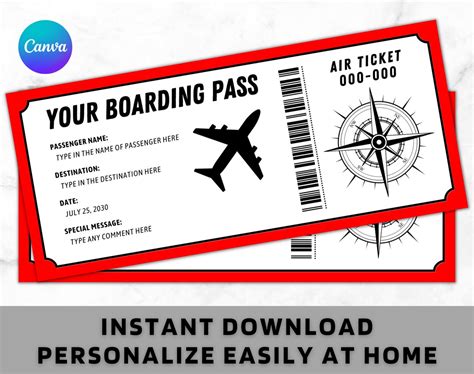 Printable Vacation Boarding Pass