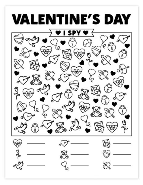 Printable Valentine Activities For Elementary