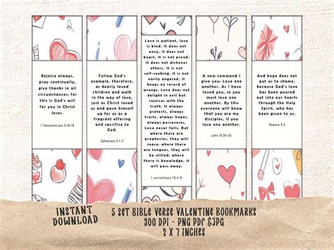 Printable Valentine Scripture Bookmarks
