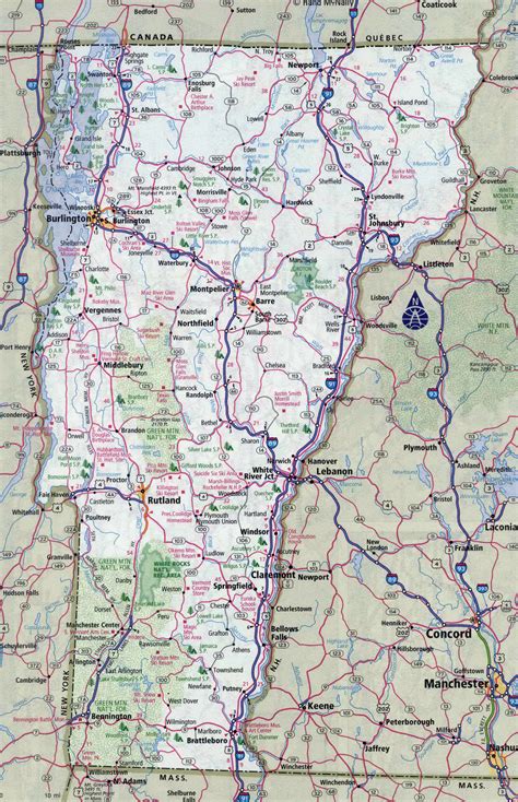 Printable Vermont Road Map