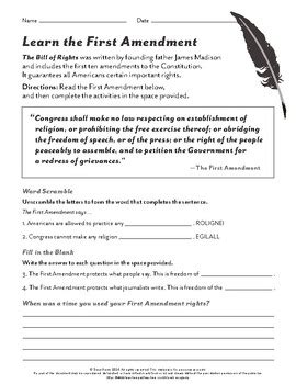 Printable Version Of First Amendment