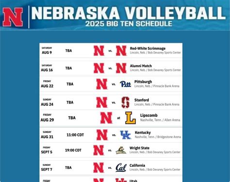 Printable Version Of Ne. Vb Schedule