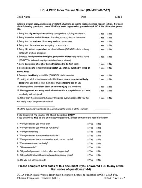 Printable Version Of Ucla Ptsd