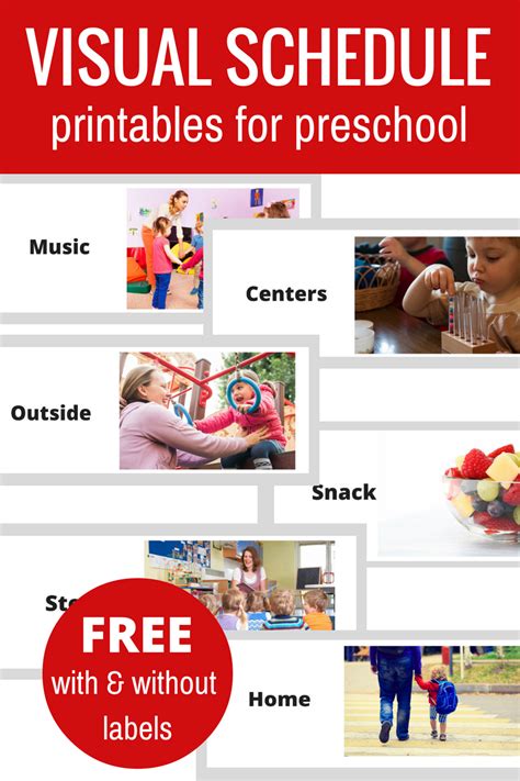 Printable Visual Schedule For Preschool
