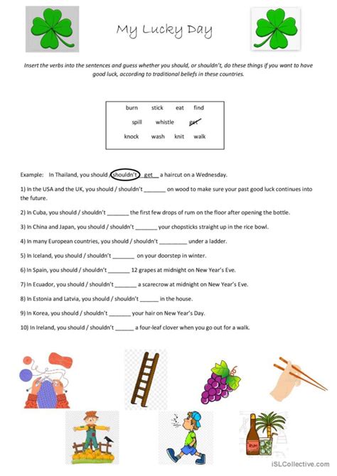 Printable Visuals Sequence For My Lucky Day