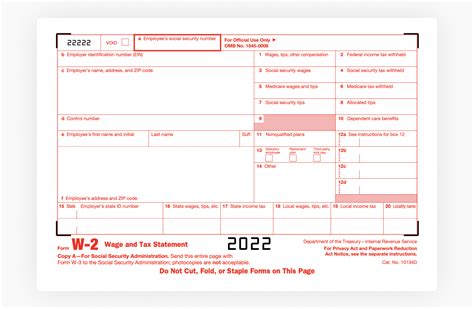 Printable W2 Fillable Form