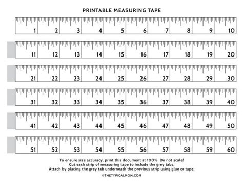 Printable Waist Measuring Tape