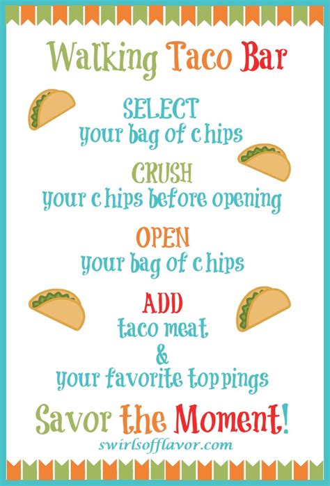 Printable Walking Taco Signs