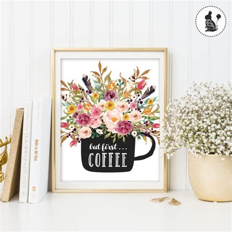 Printable Wall Art Calligraphy Coffee