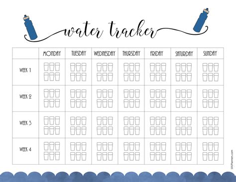 Printable Water Intake Chart