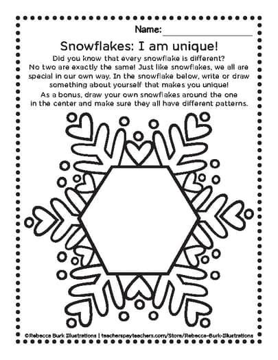 Printable We Are Unique Like Snowflakes