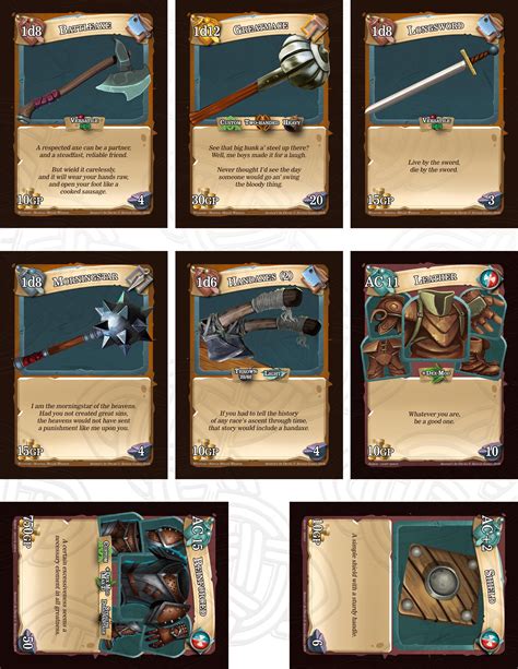 Printable Weapon Cards Dnd