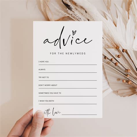 Printable Wedding Cards For Advice
