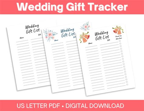 Printable Wedding Gift Templete For Guests