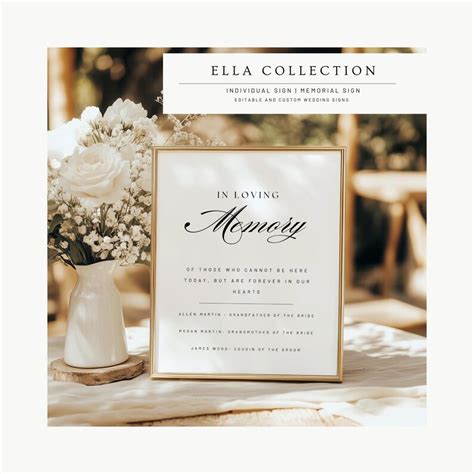 Printable Wedding Memorial Sign
